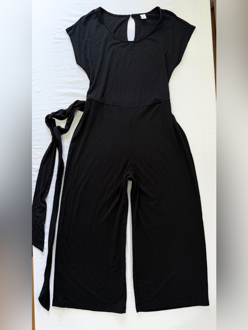 Old Navy Black Wide Leg Jumpsuit Size S with Tie Waist